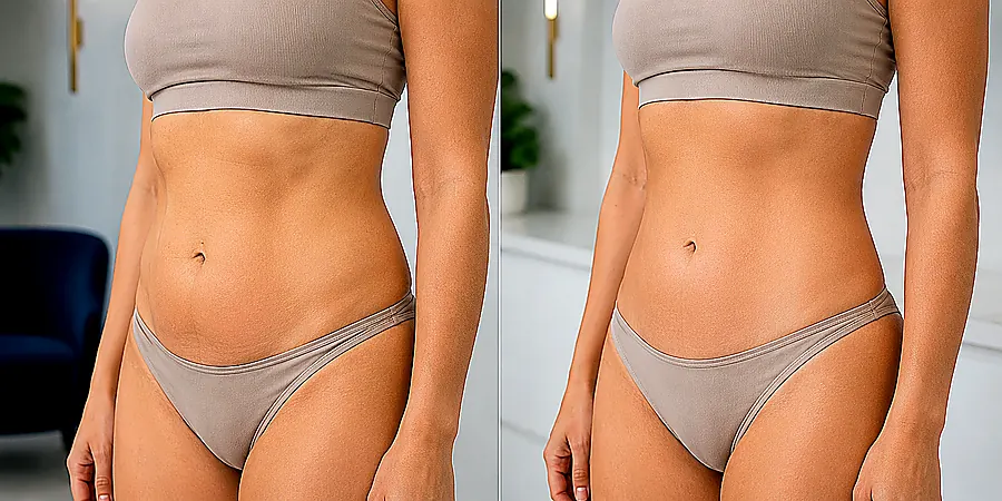 Abdominoplastyka, grafika poglądowa
